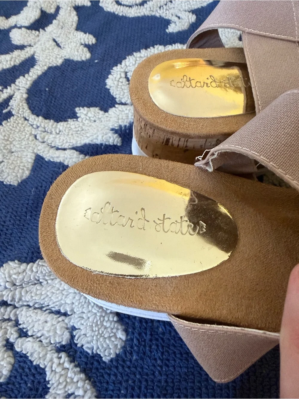 Altar’d State Cork Platform Wedge Size 38 Bandage Wrap Sandals